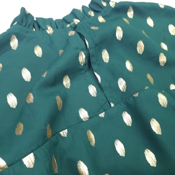 Green Gold Metallic Top Sz XL - Picture 9 of 13